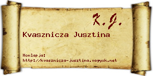 Kvasznicza Jusztina névjegykártya